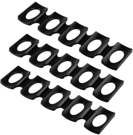 Lotsdonxia 3 Pcs Collapsible Silicone Bottle Holders - Space-Saving Fridge Organiser for Wine or Beer, Anti-Roll Stackable Holder for Cupboard, Pantry and Garage (Black)