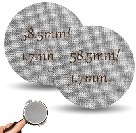 2 pièces Puck Screen Ø 58,5 mm en acier inoxydable 316, filtre café réutilisable 150 µm pour porte-filtre 58 mm – pour extraction espresso optimale