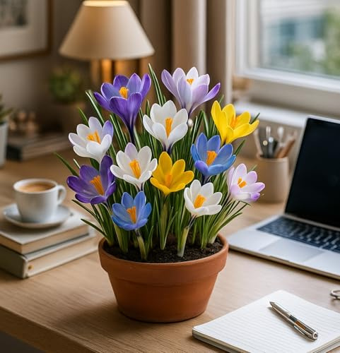 Pre-Chilled Crocus Bulbs for Forcing Indoors – Holiday Gift of Winter Cheer – Easy Flowers in Pots or Planters – Bloom Indoors or Plant Outdoors – Hostess, Teacher or Office Exchange Gift (10 Bulbs)