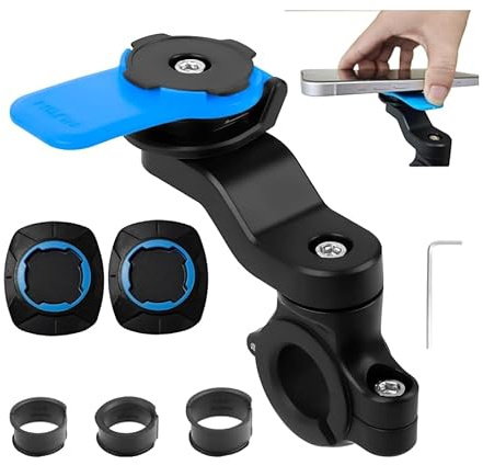 Vunanvu Supporto Manubrio per Moto Porta Cellulare Moto per Manubrio 360° Ruotabile Porta Cellulare Bici Universale e Staccabile Supporto Telefono per Manubrio MTB Bicicletta Moto e Scooter
