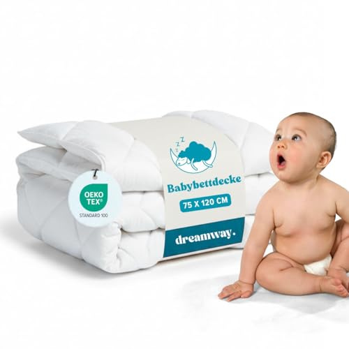 DREAMWAY Edredón nórdico para bebé 75×120 cm (Cuna 60×120) – 300 g/m² Microfibra, antiácaros, Oeko-Tex – edredones Infantiles – Manta bebé