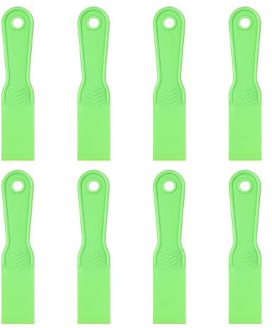 QUARKZMAN 8pcs Spatule À Enduit 1.5 Couteaux À Enduit En Plastique Souple Jetables Outil De Nettoyage Étaleur De Peinture Pour Rebouchage, Réparation De Peinture, Vert