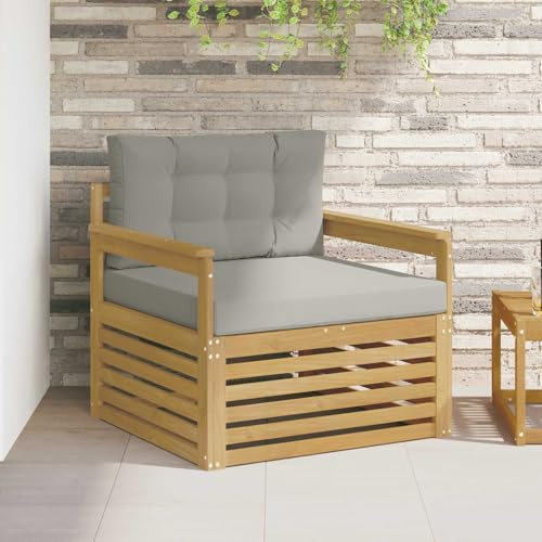 sephironlbb Divano da esterno con cuscino in poliestere bianco, divano da giardino modulare resistente alle intemperie, parte centrale bracciale, gruppo di sedute per terrazza, balcone, giardino