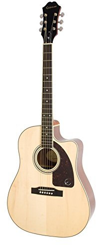 Epiphone by Gibson AJ-220 SCE Natural/Western Guitar with Pickup and Built-In Tuner