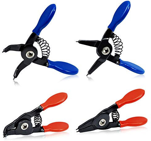 SPEEDWOX Sprengringzangen-Set, 4 Stück, Mini-Haltringzangen, interne externe Haltringzange, 7,6 cm, Präzisions-C-Clipzange, Sicherungsringzange, solide Backe, Werkzeug zum Entfernen von Werkzeug