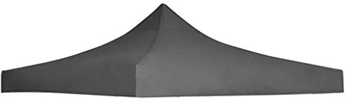 Partyzeltdach Ersatzdach Pavillondach 3 x 3 m Dach für Pavillon Partyzelt Gartenzelt 600D Oxford-Gewebe UV- und Wasserbeständig PVC-Beschichtung Anthrazit