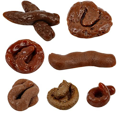 Chivao 7 Pieces Fake Poo Realistic Fake Turd Prank Lifelike Poo Toy Gags and Practical Joke Toys for April Fools' Day Prank Party Supplies
