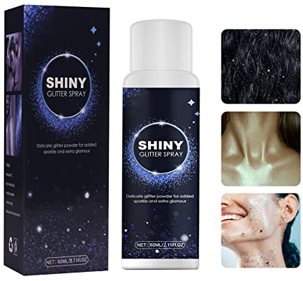 HASAIKA® Spray de polvo con purpurina, Resaltador de cabello corporal espumoso Brillo de maquillaje para Cabello Cuerpo Maquillaje, 60ml