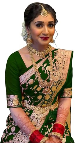 Sugathari Women's Banarasi Saree Pure Kanjivaram Silk Saree Soft new ladies 2023 Design Wear Pattu Sarees Latest Cotton Party Sari collections With Blouse Piece for Wedding sadi (PARI 164 WINE),