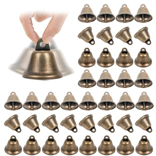 40 Glöckchen zum Basteln - Kleine und Große Glocken für Weihnachtsdeko - Gold und Deko Glocken