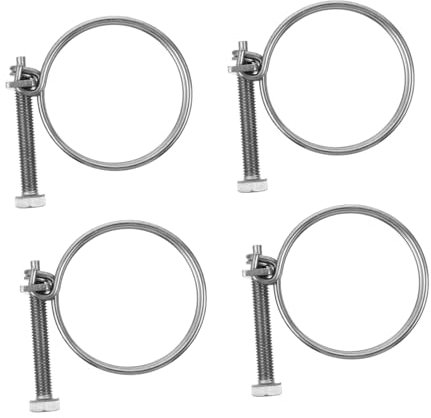 Mobestech 4pcs Stainless Steel Hose Clamps Sturdy Clips for Fire-Fighting Per Bag Wear-Resistant Hose Clamps
