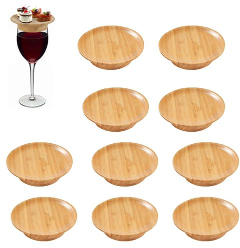10 copas de vino de embutidos, platos de aperitivo, decoración de copa de vino, decoración de copa de vino de madera para mordiscos, queso, tapas de copas de vino, tapas de copa de vino, decoración de