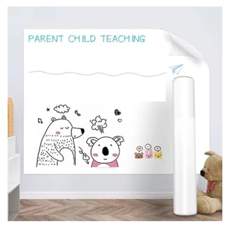 ZLRBN Whiteboard-Folienstift, Entfernbar, Ohne Die Wand Zu Beschädigen, Trocken Abwischbare Tafelbögen, Löschbare Graffiti-Schreibtafel für Den Unterricht (Size:0.6x10m)
