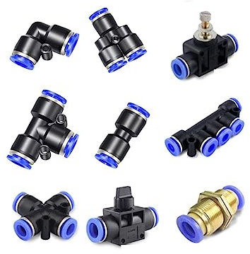 T-Stücke für Pneumatik, Anschlüsse für Luftleitung Pneumatische Fitting Rohrverbinder Schlauch Luft Schnellverschraubungen Wasser Push in Schlauchkupplung 4mm 6mm 8mm 10mm 12mm 14mm Anschlüsse(4MM)