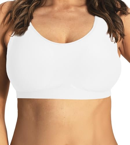 Conturve Wirefree High Support Bra Adjustable Wire Free Shaper Bra (Cups AA-FF) +with Extra Extender Offers Back Support White, XL