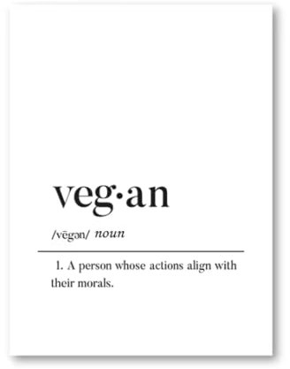 Leinwanddruck mit Veganer Definition, veganes Geschenk, minimalistisches Poster, vegane Restaurantdekoration, Gemälde, Bild, Küche, Wandkunst, Dekor, 42 x 60 cm, ohne Rahmen