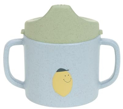 LÄSSIG Tazza per bambini con manico e coperchio rimovibile 150 ml/Sippy Cup Happy Fruits Lemon