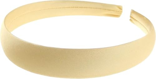 Haarreif für Mädchen, Schuluniform, Geburtstag, Party, Hochzeit, Blumenmädchen, besondere Anlässe, einfarbig, Satin, 2 cm, kurzes langes Haarband, Haarreif (Gold, 2 cm)
