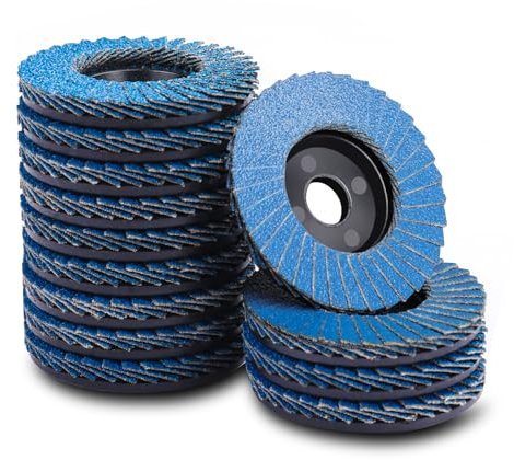 MOGRQAP 12 Stück 76mm Fächerscheiben, Feine Oberfläche Fächerschleifer 120 Korn Winkelschleifer Chleifmopteller Schleifscheiben Flap Disk für Metall Holz Stahl