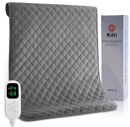 Kdti Heating Pad for Back, 24x32 Rapid Deep Heat Electric Heat Pad with Automatic Shut-Off for Neck Shoulder Abdomen, Machine Washable