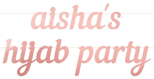 Personalisierbares Hijab-Party-Banner – Gold (Roségold)