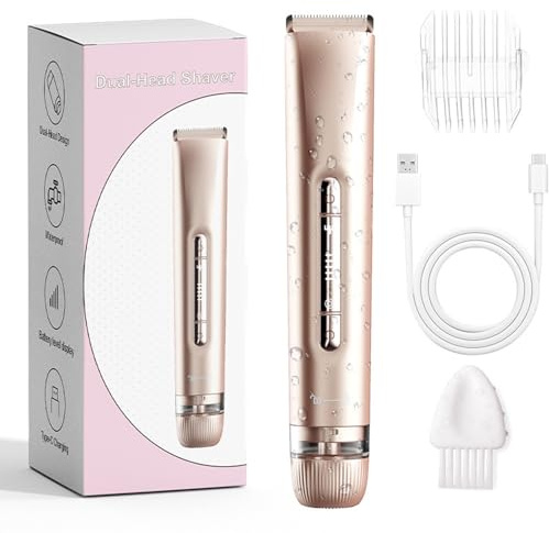 TABKSOLA Rasierer Damen Für Frauen Elektrischer Intimrasierer Bikini-Trimmer 2-in-1 Körperrasierer Schmerzloser Haarentferner Mit Präzisionskamm Und Aufsätzen Für Bikinizone Achseln Gesicht