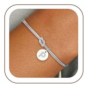 SLOONG Armband Damen Silber, VerSilberet Armband mit Buchstaben P Kinder Armbänder Personalisiert Armkette Jewelry SilberSchmuck Teenager Mädchen Geschenke für 5 6 7 8 9 10 11 12 Jahre