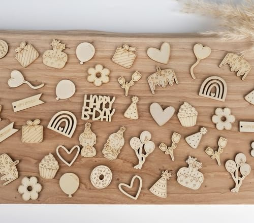 HOLDEAF 100 Stück Geburtstag Tischdeko Holz – Holzkonfetti für Mädchen & Jungen, Niedliche Deko für Kindergeburtstag, Wiederverwendbar & DIY Bemalbar, Party Tischdekoration