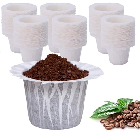 Lot de 300 filtres à café jetables blancs compatibles avec les cafetières à dosettes réutilisables Keurig à portion unique