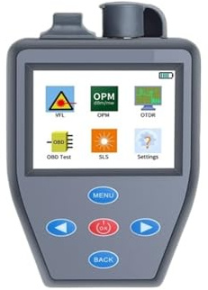 Fiber Tester, FTTH Mini OTDR with Optical Power Meter Stable Light Source Active Fiber OTDR Fibre Tester Portuguese 1550nm 50km Test Dist(1550nm Portuguese)