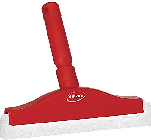 Vikan 77514 Foam Rubber Polypropylene Frame Bench Fixed Head Squeegee, 10, Red