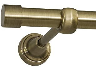 ROLLMAXXX Gardinenstange 400 cm 1-läufig Ø19 mm – Messing – Rullo | Vorhangstange aus Metall Messing Design, Set inkl. Wandhalterungen & Endstücke, Alternative zur Gardinenschiene
