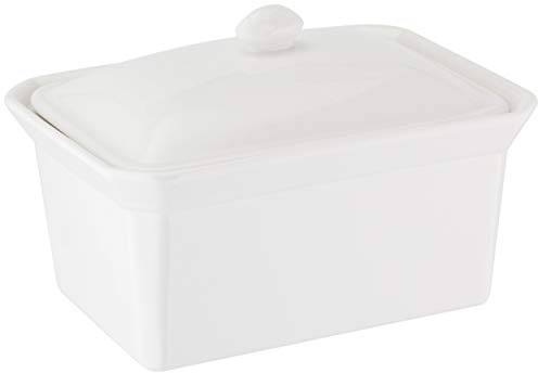 Judge Support de beurrier en porcelaine blanche de 0,5 kg avec couvercle