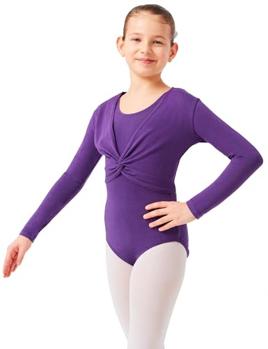 tanzmuster ® Ballettjacke Mädchen Langarm - Mia - aus wunderbar weichem Baumwollstoff - Top zum Reinschlüpfen fürs Kinder Ballett