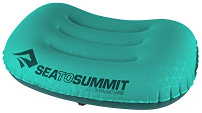 Sea to Summit - Aeros Ultralight Reisekissen L - Konturiert & leicht zum Aufblasen - Polyestergewebe 20D - rutschfest - Ultraleicht für Wanderungen - 44 x 32 x 14cm - Sea Foam Green - 70g