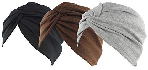 Ever Fairy 3 Stücke Chemotherapie Krebs Baumwolle Beanie Hut Elastizität Schlaf Turban Caps Head Wrap Cap Haarausfall Kappe für Frauen Headwear