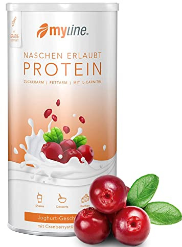 Myline Protein Shake Eiweißpulver viele Geschmacksrichtungen 400g + Maßband (Cranberry-Joghurt)
