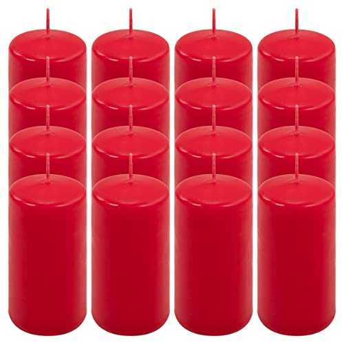 Stumpenkerze rot Höhe 10 cm Ø 5 cm lange Brenndauer Rund-Kerze Säulenkerzen Kerzen-Deko Tafelkerzen Weihnachts-Kerzen Hochzeits-Deko (16)