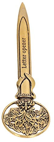 Retro Letter Opener, Vintage Envelope Slitter with Elegant Zinc Alloy Construction, Safe Paper Knife for Office and Home Mail Opening