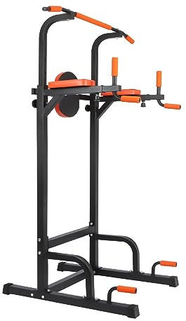 Panana Adjustable Power Tower Dip Station, Heavy Duty Freestanding Pull Up Bar Station for Home Gym, Height Width Adjustable Strength Training Equipment