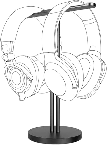 GEEKRIA Support Double en Alliage d'aluminium pour écouteurs Supra-Auriculaires, Support pour Casque de Jeu, Support d'affichage de Bureau avec Base Solide et Lourde Compatible avec Beats, Bose, Sony