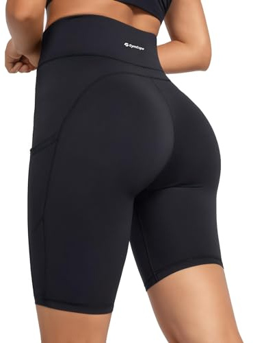 GymCope Kurze Sporthose Damen 1/2, Radlerhose Damen Kurz mit Handytasche, Kurze Leggings Damen High Wasit, Gym Shorts Damen für Laufen, Gym, Yoga, Wandern, Sport