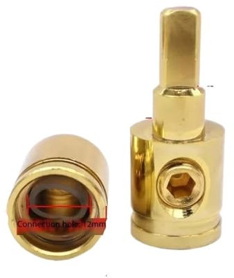1 confezione di morsettiera audio for auto amplificatore amplificatore morsettiera di alimentazione ad alta potenza connettore in rame puro (Color : 0GA brass gold plate)