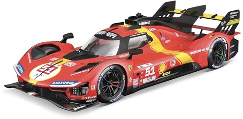 Bburago FERRARI RACING 499P LE MANS Super Car - 1:18 Scale - Incredibly Detailed Die-Cast Replica Collectible Model Car, Red, 0.0541666667