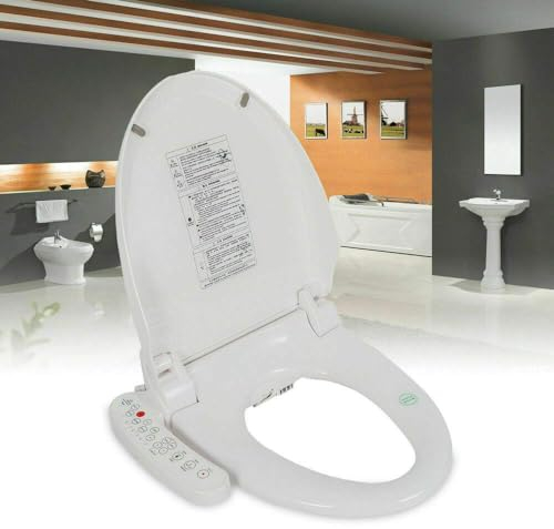 HINOPY WC-Sitze, Multifunktional Elektrisch Gewärmter Sitz WC Bidet Sitz Intelligent Dusch Toilettensitz mit Bidet, Einstellbarem Wasserdruck-Leicht zu Reinigen