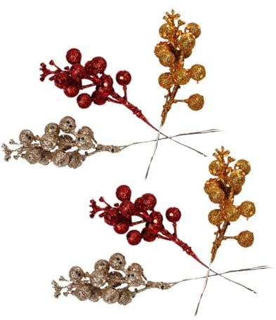GRIRIW 6stücke Glitzernde Beere Ornament Für Weihnachtsbaum Deko Partydeko Selbermachen Mit Lichteffekt