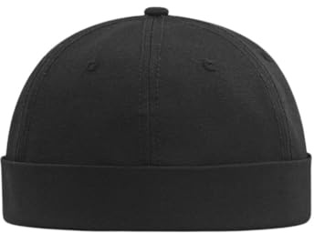 Docker Cap XXL Cappello senza tesa Oversize Retro No Brim Cappelli Plus Size Snapback Beanie, Nero , Etichettalia unica