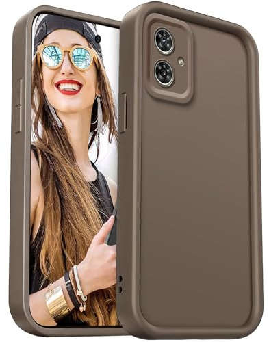 DESSEN Funda para Motorola Moto G14 Capa Protectora- Silicona Carcasa Antigolpes Protector Camara Móvil Case Cover Suave Bumper Resistente, Marrón