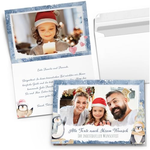 Einladungskarten Manufaktur Hamburg 10 personalisierte Weihnachtskarten mit Text und Foto - individueller Weihnachtsgruß Grußkarte Weihnachten Einladung Familie geschäftlich Motiv 26