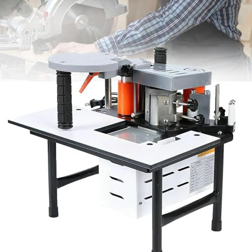 Dfdieratve Kantenanleimmaschine für die Holzbearbeitung, Tragbare Kantenanleimmaschine, Gebogene und Gerade Kantenanleimmaschine mit Geschwindigkeitsregelung 0–6 m/min
